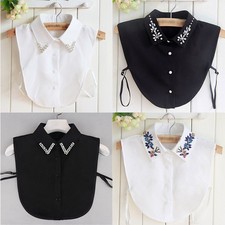 Womens False Collar Half Shirt Detachable Collar Vintage Bib Blouse Fake Lapel