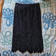 Zara black ruffle lace midi skirt Size Medium M