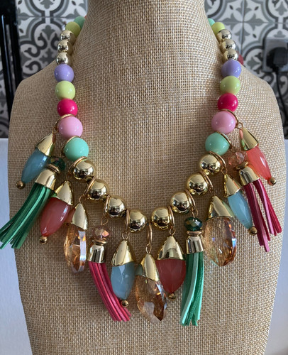 Zara acrylic beaded tassel - zara,