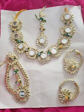 Indian/pak Bridal Floral Jewellery Set Haldi Maiyoon Mehendi Accessory Sangeet/