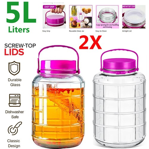 Large glass storage jar - 2x, 5l
