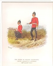 1894 Original R. Simkin Lithograph Chromolithograph – South Lancashire Regiment