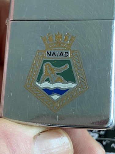 Hms naiad zippo lighter - naiad, 1985