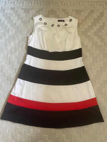 Striped part lined dress by - striped,