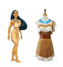 Ladies Adults Red Indian Costume Pocahontas Native American Fancy Dress Western