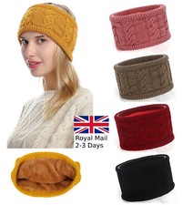 Women Ladies Winter Warm Soft Knit Insulated Stretch Headband Earmuffs Hairband