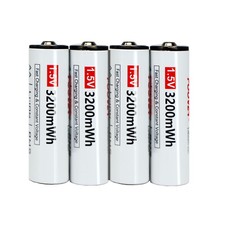4 AA Batteries 1.5V Rechargeable Li-Ion AA Battery/ LCD Universal AAA AA Charger