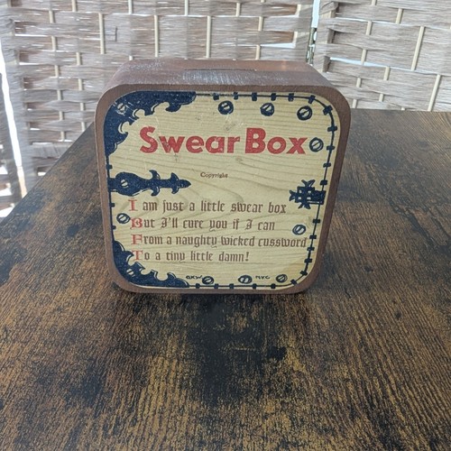 Vtg 60s swear box - swear, wooden