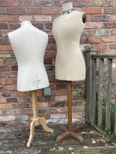 Stockman Mannequin Siegel Vintage x2 Tailors Dummies Pair Wooden Stands