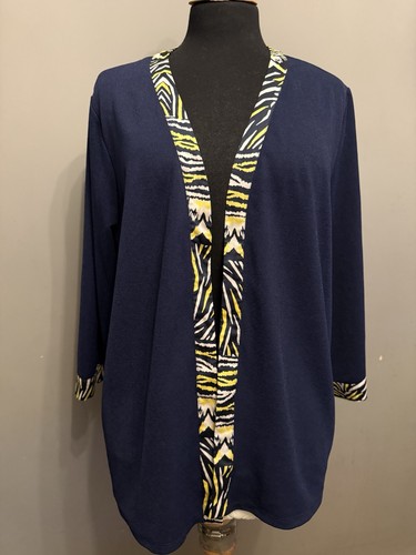 Bob mackie navy cardigan short - navy,