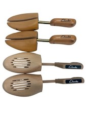 4 x Clarks 651 Medium Spring-Loaded Wooden Shoe Trees / Stretchers Large/XL