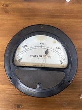 LARGE Cycles Per Second SANGAMO Weston Pannel Meter Vintage Industrial  - M3