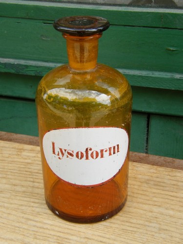 Old apothecary glass bottle - glass,