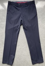 Meyer Bonn Men's Trousers Wool Blend Navy Blue Size W34 L30