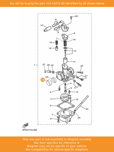 Yamaha insulator 1v3 14271 - insulator,, 1v3-14271-00