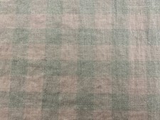 French Vintage  100% Linen Gingham Check PINK Curtain upholstery Fabric