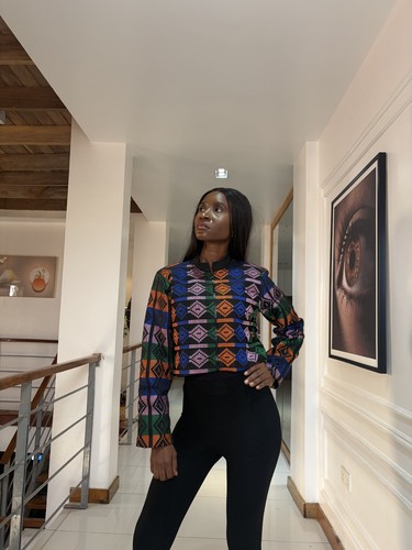 Akwete mosaic jacket with - jacket,