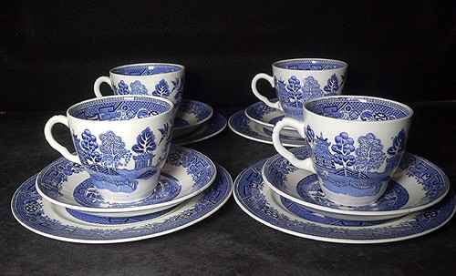 Blue white willow - white,