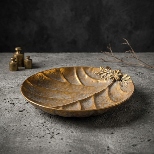 Rustic metal leaf - leaf, bowl