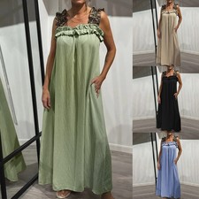 Womens Plain Ruffle Pocket