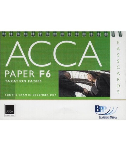 Acca new syllabus f6 tax - -,