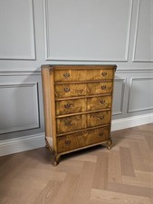 An Antique Style Burr Walnut Chest of Drawers ~Delivery Available~