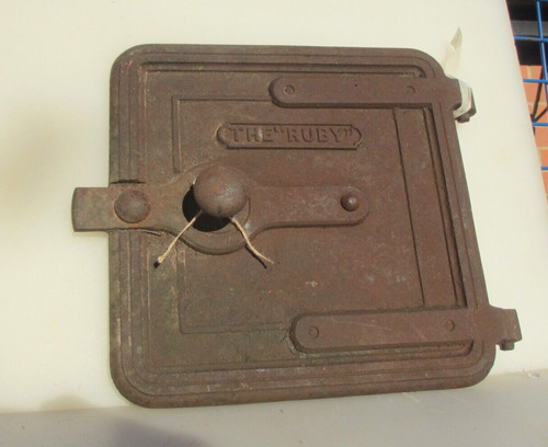 Antique cast iron stove door - antique,