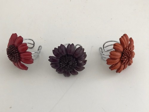 Set three leather flower - set,