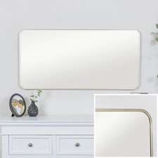 Gold Curved Framed Wall Mirror 100cm x 50cm thin framed minimal gold decor