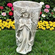 Angel praying memorial vase - angel,
