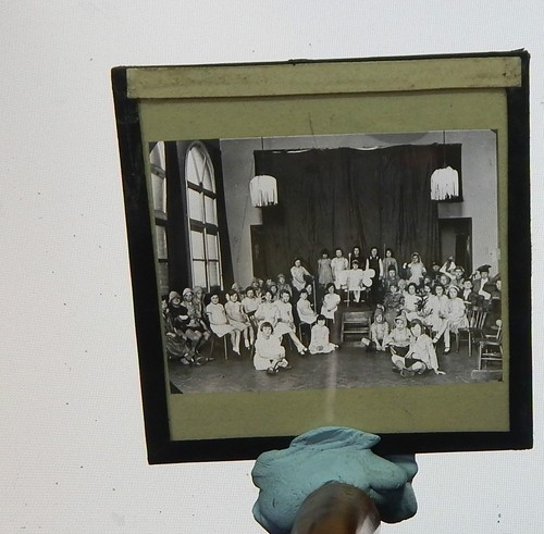 Glass magic lantern slide - glass,