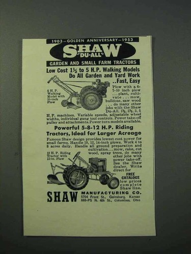 1953 shaw all garden and - shaw, du-all
