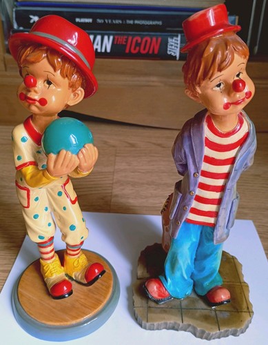 Vintage resin clown figures - vintage,