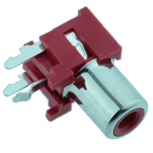 Red rca right angle pcb - angle, phono