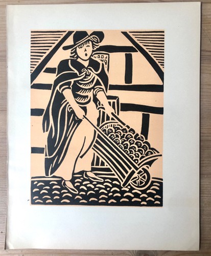 Old london lino cut print - cut,