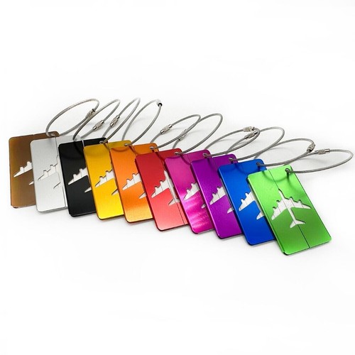 Aluminium luggage baggage tags - aluminium,