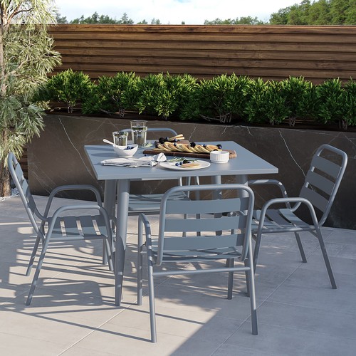 Seater grey aluminium square - 4,