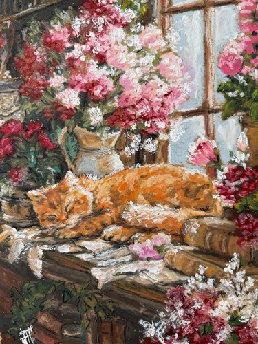 Orange cat original art still - cat,