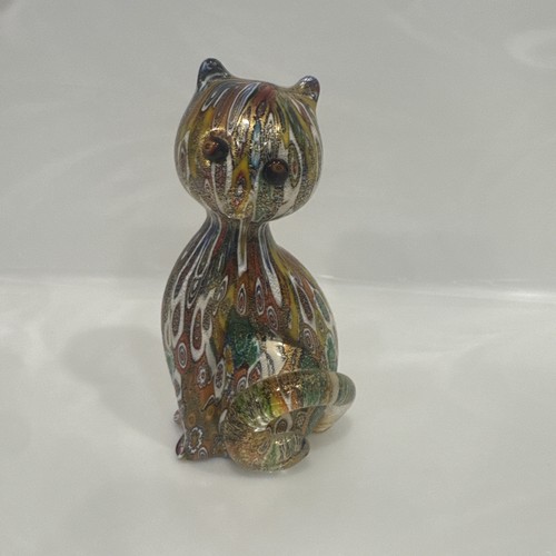 New murano millefiori gold cat - murano,