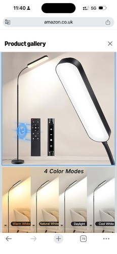 Black led floor lamp 15w - lamp,