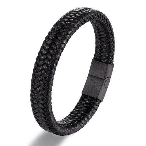 Mens leather bracelet braided - mens,