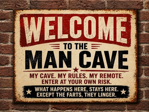 Man cave metal sign - cave,