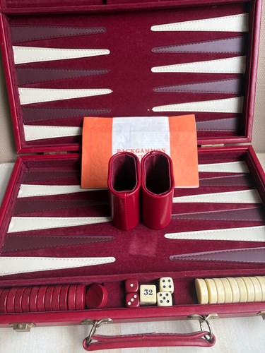 Backgammon set faux leather - set,