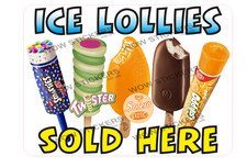Ice lollies sold here - sold, sticker