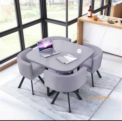 Wood dining table and chairs - and, 4