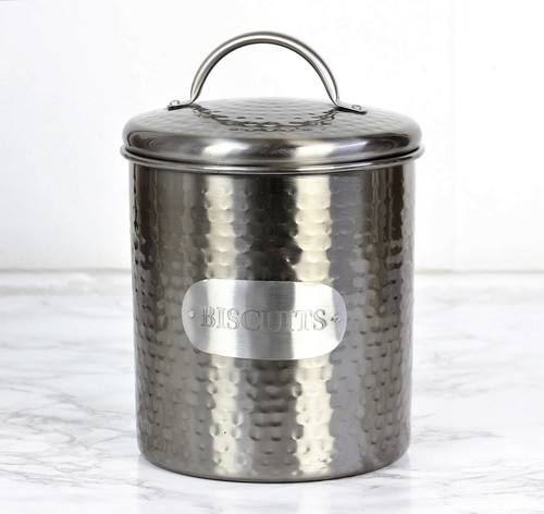 Hammered large grey metal - large,