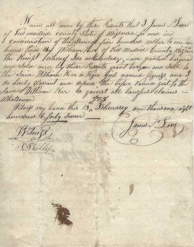 Manuscript slave bill sale - slave,
