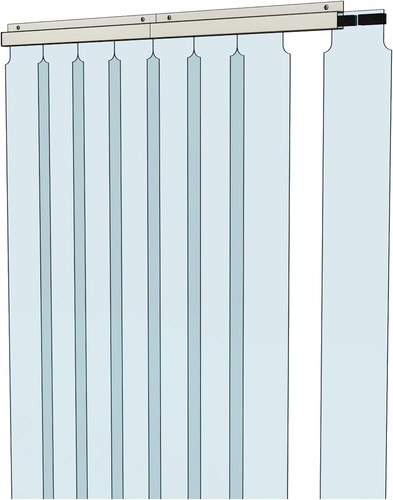 38x84 vinyl strip curtain kit - vinyl,