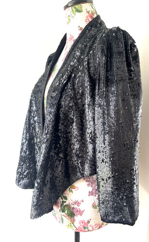 Black sequin bolero jacket - sequin,