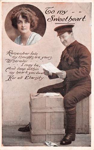 World war romatic postcard - ,